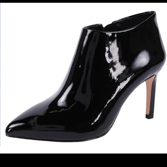 Vince Camuto Signature Black Patent Leather Stiletto Ankle Booties - Picture 9 of 9